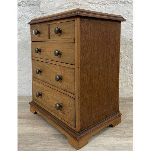 11 - A late 19th/early 20th century mahogany apprentice chest of drawers - approx. 34.5cm high x 27cm wid... 