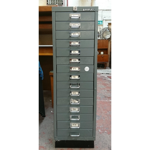 119 - A Bisley grey metal fifteen drawer filing cabinet