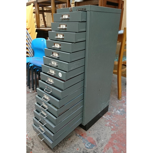 119 - A Bisley grey metal fifteen drawer filing cabinet