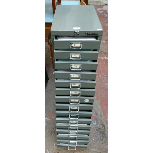 119 - A Bisley grey metal fifteen drawer filing cabinet