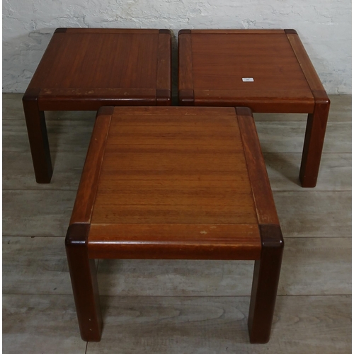 135 - Three mid 20th century Danish teak side tables - approx. 40cm high x 50cm wide x 50cm deep