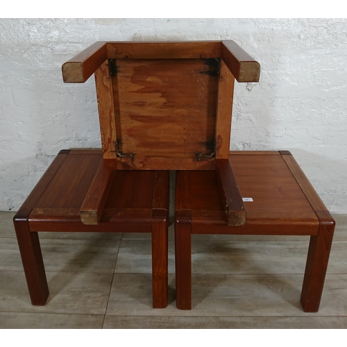 135 - Three mid 20th century Danish teak side tables - approx. 40cm high x 50cm wide x 50cm deep