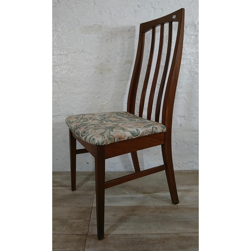 136 - Four mid 20th century William Lawrence teak and fabric upholstered dining chairs