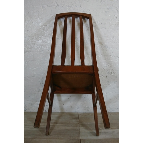 136 - Four mid 20th century William Lawrence teak and fabric upholstered dining chairs