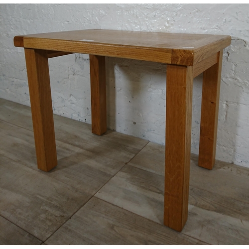 137 - A Sherbourne oak side table - approx. 48cm high x 60cm wide x 40cm deep