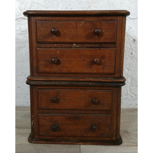 144 - A Victorian mahogany apprentice chest of drawers - approx. 40cm high x 31cm wide x 23cm deep