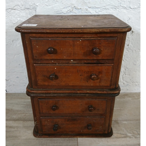 144 - A Victorian mahogany apprentice chest of drawers - approx. 40cm high x 31cm wide x 23cm deep