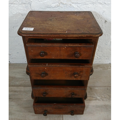 144 - A Victorian mahogany apprentice chest of drawers - approx. 40cm high x 31cm wide x 23cm deep