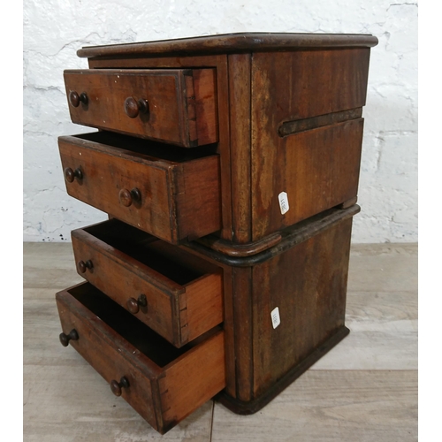 144 - A Victorian mahogany apprentice chest of drawers - approx. 40cm high x 31cm wide x 23cm deep