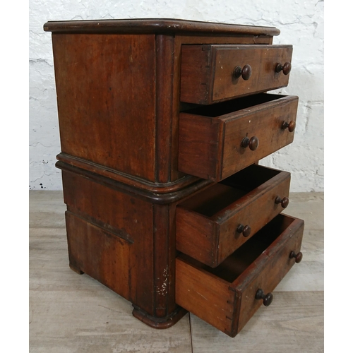 144 - A Victorian mahogany apprentice chest of drawers - approx. 40cm high x 31cm wide x 23cm deep