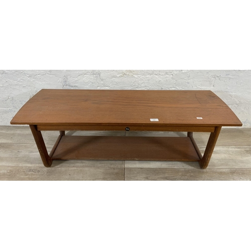 149 - A Myer teak coffee table - approx. 34cm high x 38cm wide x 107cm deep