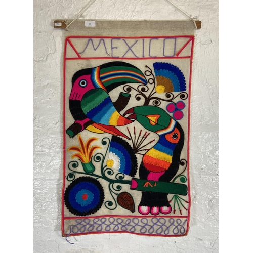 15 - A mid/late 20th century Mexican wall hanging embroidery