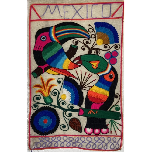 15 - A mid/late 20th century Mexican wall hanging embroidery