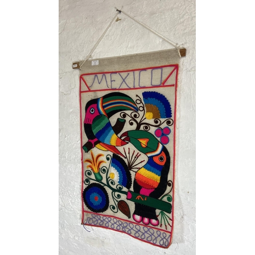 15 - A mid/late 20th century Mexican wall hanging embroidery