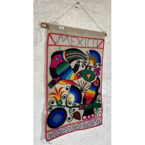 15 - A mid/late 20th century Mexican wall hanging embroidery