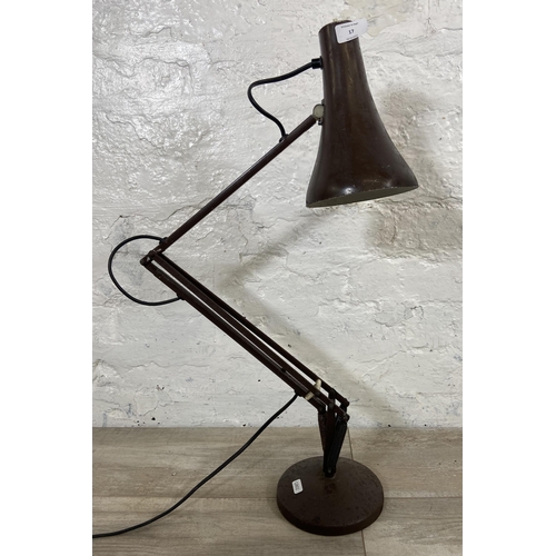 17 - A mid 20th century Anglepoise Lighting Ltd Model 90 brown metal desk lamp - approx. 72cm high