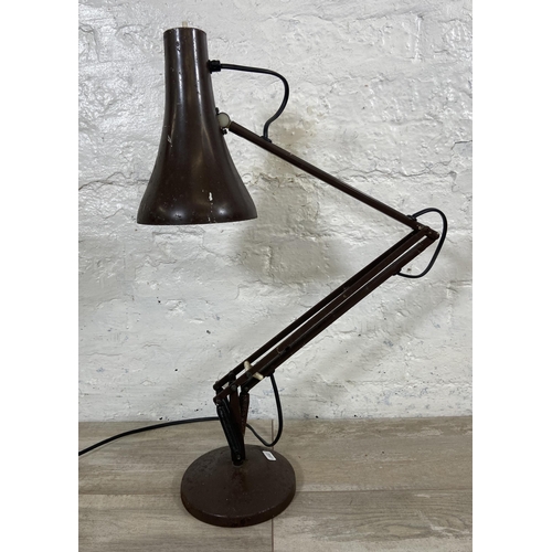 17 - A mid 20th century Anglepoise Lighting Ltd Model 90 brown metal desk lamp - approx. 72cm high