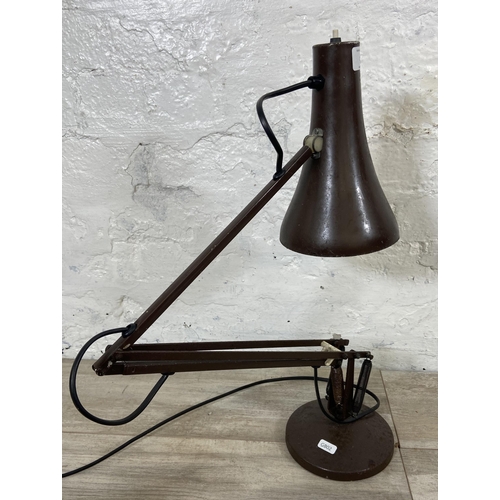 17 - A mid 20th century Anglepoise Lighting Ltd Model 90 brown metal desk lamp - approx. 72cm high