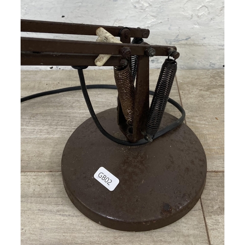 17 - A mid 20th century Anglepoise Lighting Ltd Model 90 brown metal desk lamp - approx. 72cm high