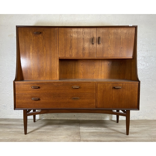 18 - A mid 20th century G Plan Brasilia teak highboard - approx. 136cm high x 152cm wide x 44cm deep