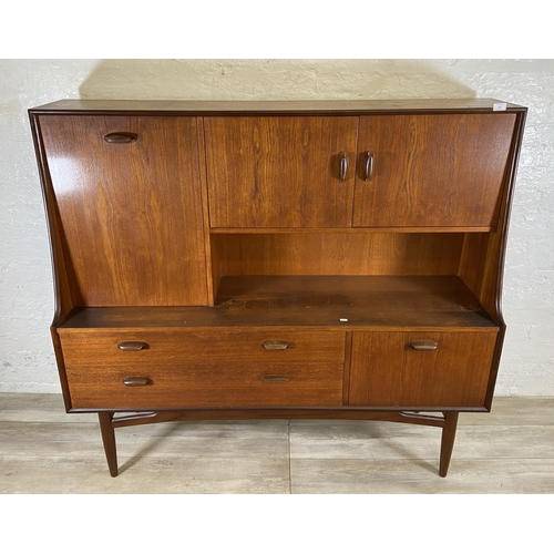 18 - A mid 20th century G Plan Brasilia teak highboard - approx. 136cm high x 152cm wide x 44cm deep