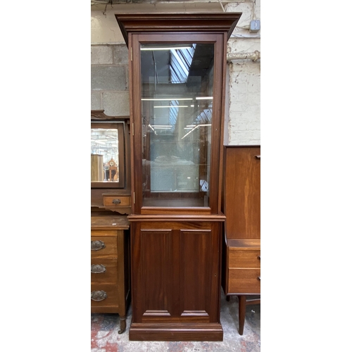 20 - A mahogany display cabinet - approx. 210cm high x 73cm wide x 70cm deep