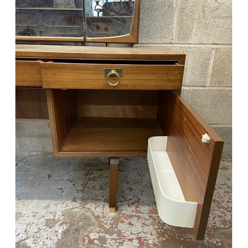 38 - A mid 20th century G Plan tola dressing table with upper three section mirror - approx. 124cm high x... 