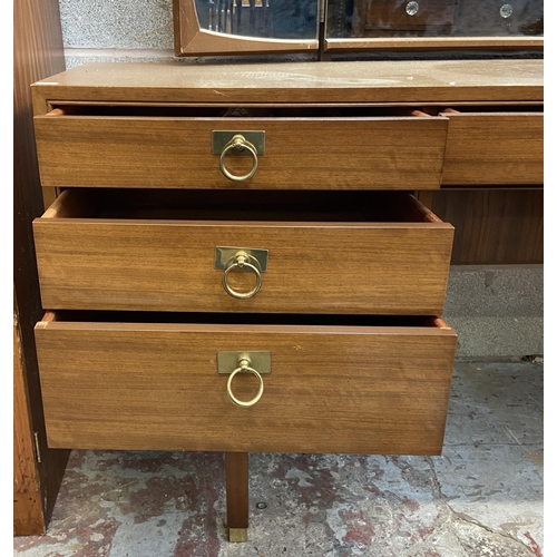 38 - A mid 20th century G Plan tola dressing table with upper three section mirror - approx. 124cm high x... 