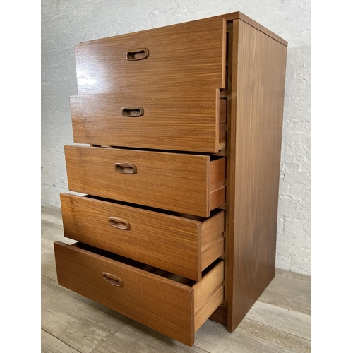 42 - A mid 20th century teak chest of drawers - approx. 90cm high x 60cm wide x 40cm deep