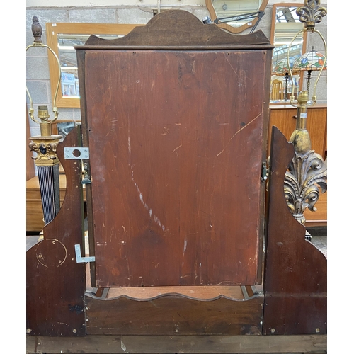 51 - An Edwardian mahogany dressing chest with upper mirror - approx. 167cm high x 100cm wide x 41cm deep