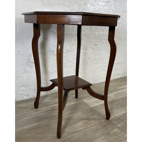 53 - An Edwardian mahogany octagonal two tier side table - approx. 73cm high x 61cm wide x 61cm deep