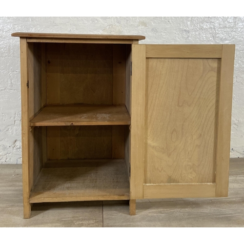 70 - An Edwardian satinwood bedside cabinet - approx. 70cm high x 46cm wide x 38cm deep