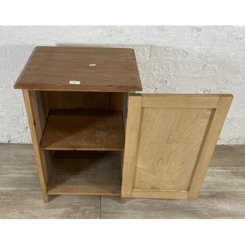 70 - An Edwardian satinwood bedside cabinet - approx. 70cm high x 46cm wide x 38cm deep