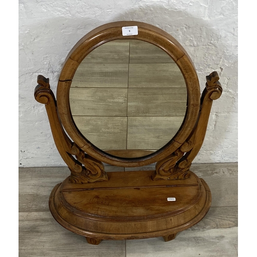 9 - A Victorian carved walnut framed swing dressing table mirror - approx. 66cm high x 54cm wide x 24cm ... 