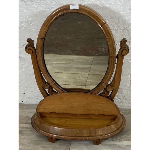 9 - A Victorian carved walnut framed swing dressing table mirror - approx. 66cm high x 54cm wide x 24cm ... 