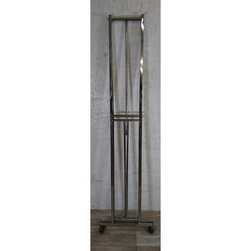 90 - A chrome plated clothes rail on castors - approx. 173cm high x 86cm wide x 47cm deep