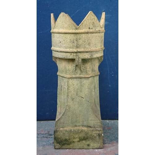 94 - A Victorian style clay crown top chimney pot - approx. 80cm high