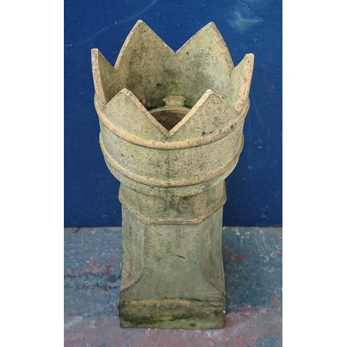 94 - A Victorian style clay crown top chimney pot - approx. 80cm high