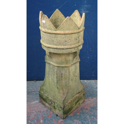 94 - A Victorian style clay crown top chimney pot - approx. 80cm high