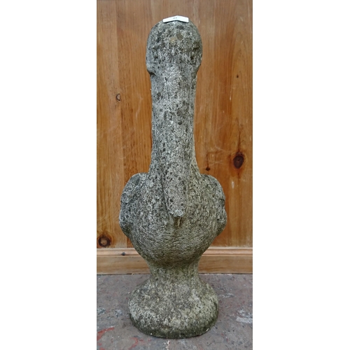 97 - A cast stone pelican garden planter - approx. 56cm high