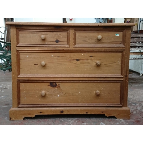 98B - A Victorian style pine chest of drawers - approx. 75cm high x 95cm wide x 50cm deep