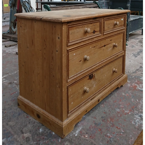 98B - A Victorian style pine chest of drawers - approx. 75cm high x 95cm wide x 50cm deep