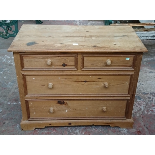 98B - A Victorian style pine chest of drawers - approx. 75cm high x 95cm wide x 50cm deep