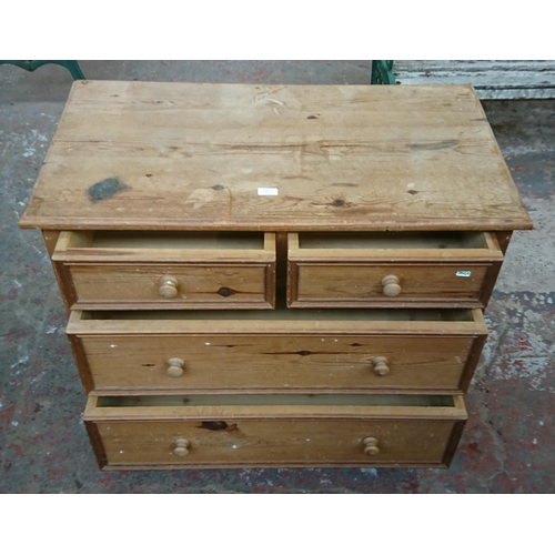 98B - A Victorian style pine chest of drawers - approx. 75cm high x 95cm wide x 50cm deep