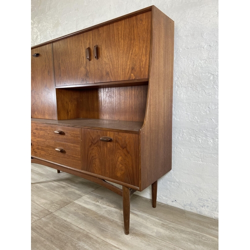 153 - A mid 20th century G Plan Brasilia teak highboard - approx. 136cm high x 152cm wide x 44cm deep