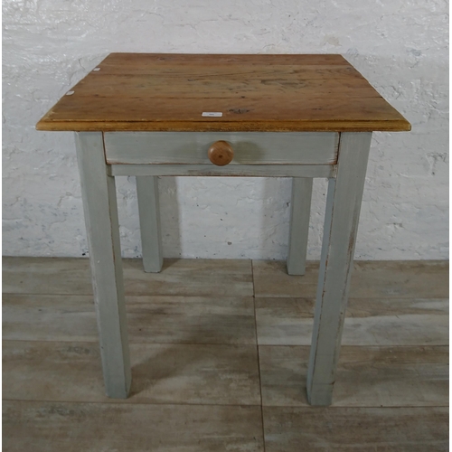 161 - A Victorian style pine and grey painted farmhouse side table  - approx. 75cm high x 68cm wide x 59cm... 