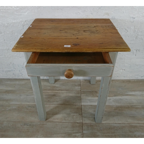 161 - A Victorian style pine and grey painted farmhouse side table  - approx. 75cm high x 68cm wide x 59cm... 