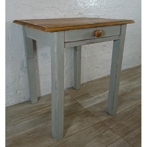 161 - A Victorian style pine and grey painted farmhouse side table  - approx. 75cm high x 68cm wide x 59cm... 