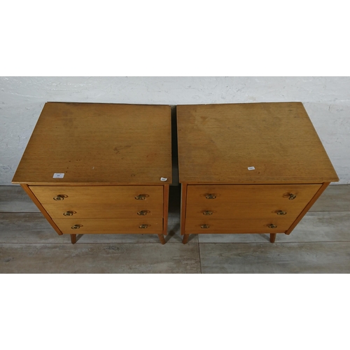 169 - A pair of mid 20th century beech chest of drawers - approx. 74cm high x 59cm wide x 44cm deep