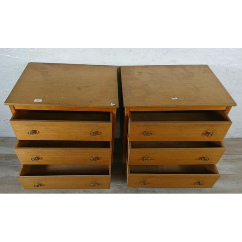 169 - A pair of mid 20th century beech chest of drawers - approx. 74cm high x 59cm wide x 44cm deep